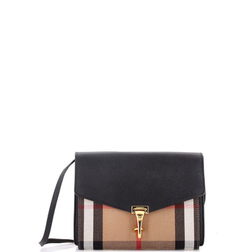 Burberry Macken Crossbody Bag Leather and House Check Canvas Small