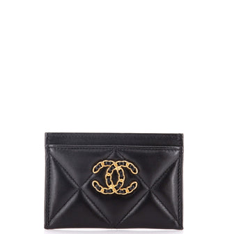 Chanel 19 Card Holder Quilted Leather