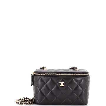 Chanel Classic Vanity Case with Chain Quilted Caviar Small