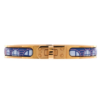 Hermes Mini Clic Kelly Bracelet Metal and Printed Enamel Narrow