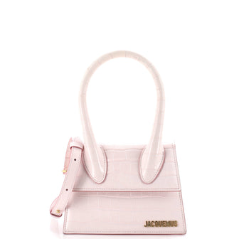 Jacquemus Le Chiquito Moyen Bag Crocodile Embossed Leather