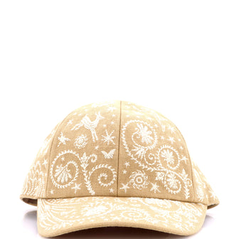 Hermes Tess Sous Charme d'Orphee Baseball Cap Embroidered Canvas