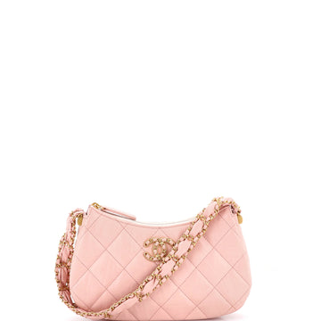 Chanel 19 Zip Hobo Clutch with Chain Quilted Aged Calfskin