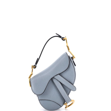 Christian Dior Saddle Handbag Leather Micro