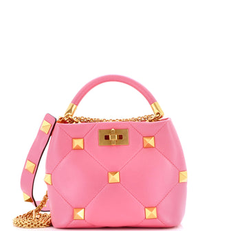 Valentino Garavani Roman Stud Top Handle Bag Quilted Leather Small