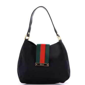 Gucci New Ladies Web Hobo GG Canvas Medium