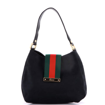 Gucci New Ladies Web Hobo GG Canvas Medium