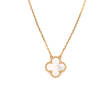 Van Cleef & Arpels Vintage Alhambra Pendant Necklace 18K Yellow Gold and Mother of Pearl