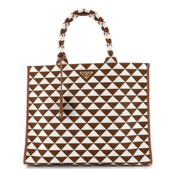 Prada Symbole Shopper Tote Jacquard Large