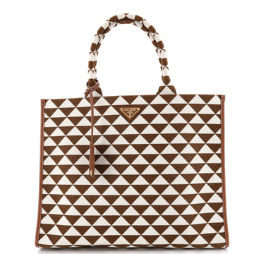 Prada Symbole Shopper Tote Jacquard Large
