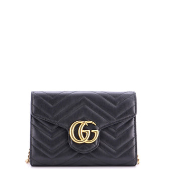 Gucci GG Marmont Chain Wallet Matelasse Leather Mini