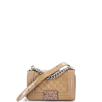 Chanel Boy Flap Bag Quilted Plexiglass Patent Small