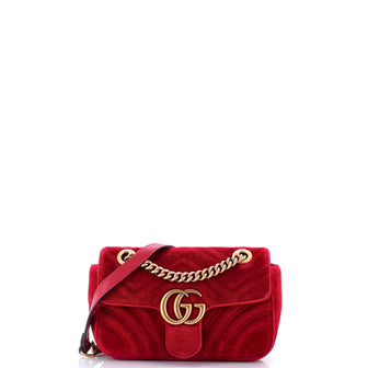 Gucci GG Marmont Flap Bag Matelasse Velvet Mini
