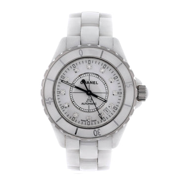 Chanel J12 Automatic Watch Ceramic and Stainless Steel with Diamond Markers 38