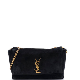 Saint Laurent Classic Monogram Reversible Shoulder Bag Suede and Leather Medium