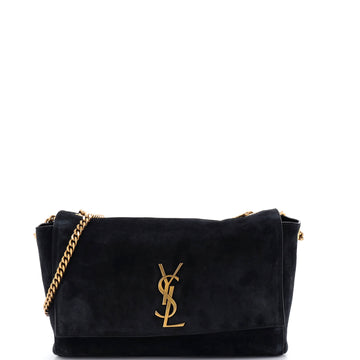 Saint Laurent Classic Monogram Reversible Shoulder Bag Suede and Leather Medium