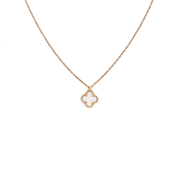 Van Cleef & Arpels Sweet Alhambra Pendant Necklace 18K Yellow Gold and Mother of Pearl