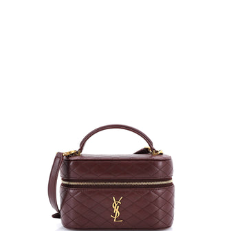 Saint Laurent Gaby Zip Around Vanity Bag Quilted Leather Mini