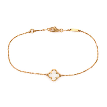 Van Cleef & Arpels Sweet Alhambra Bracelet 18K Yellow Gold and Mother of Pearl