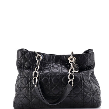 Christian Dior Soft Chain Tote Cannage Quilt Lambskin Large