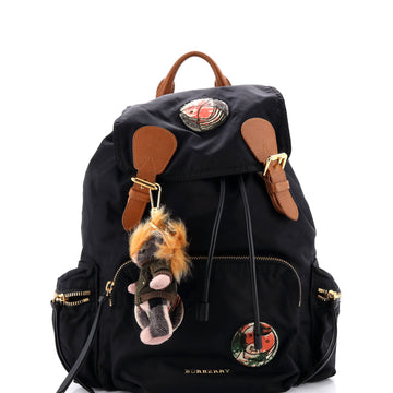 Burberry Rucksack Backpack Patch Embellished Nylon Medium