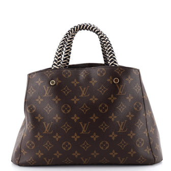 Louis Vuitton Braided Handle Montaigne Handbag Monogram Canvas MM