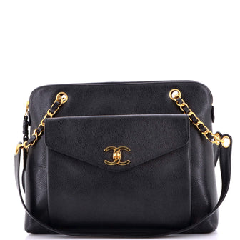 Chanel Vintage Front Pocket Tote Caviar Large