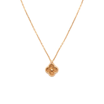 Van Cleef & Arpels Sweet Alhambra Pendant Necklace 18K Rose Gold