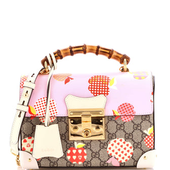 Gucci Padlock Bamboo Shoulder Bag Printed GG Coated Canvas Small