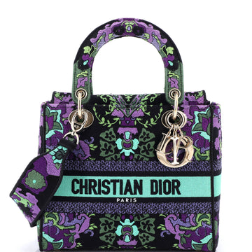 Christian Dior Lady D-Lite Bag Embroidered Canvas Medium