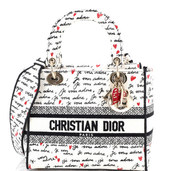 Christian Dior Lady D-Lite Bag Embroidered Canvas Medium