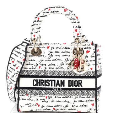 Christian Dior Lady D-Lite Bag Embroidered Canvas Medium