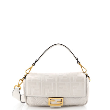 Fendi Baguette NM Bag Zucca Embossed Leather Medium