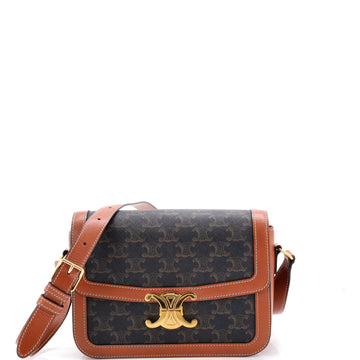 Celine Triomphe Shoulder Bag Triomphe Coated Canvas Medium