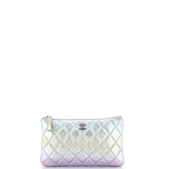 Chanel Classic O Case Pouch Quilted Gradient Metallic Calfskin with Gradient Hardware Small