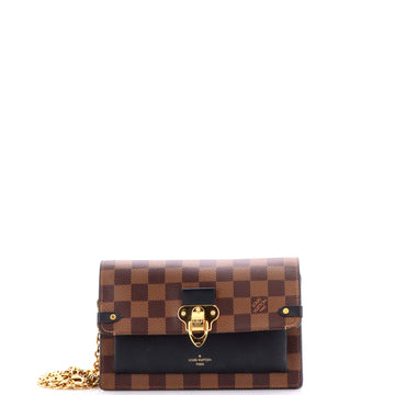 Louis Vuitton Vavin Chain Wallet NM Damier with Leather