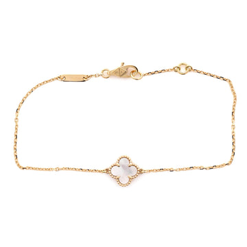 Van Cleef & Arpels Sweet Alhambra Bracelet 18K Yellow Gold and Mother of Pearl