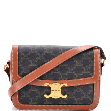 Celine Triomphe Shoulder Bag Triomphe Coated Canvas Medium