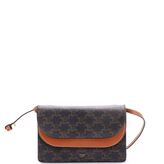 Celine Wallet on Strap Triomphe Coated Canvas