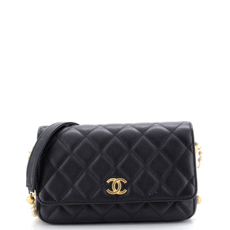 Chanel About Pearls Wallet on Chain Quilted Calfskin