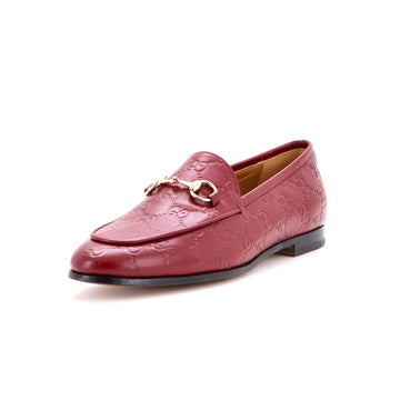 Gucci Women's Jordaan Loafers GG Embossed Leather