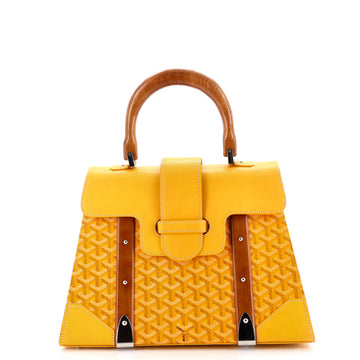 Goyard Saigon Top Handle Bag Coated Canvas with Leather MM
