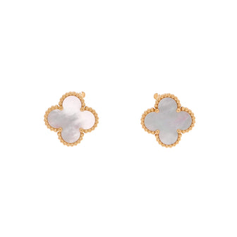 Van Cleef & Arpels Vintage Alhambra Earrings 18K Yellow Gold and Mother of Pearl