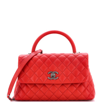 Chanel Coco Top Handle Bag Quilted Caviar Small