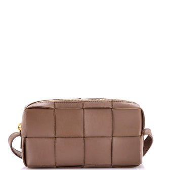 Bottega Veneta Cassette Zip Phone Crossbody Bag Maxi Intrecciato Leather Mini