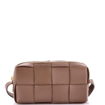 Bottega Veneta Cassette Zip Phone Crossbody Bag Maxi Intrecciato Leather Mini