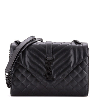 Saint Laurent Classic Monogram Envelope Satchel Mixed Matelasse Leather Medium