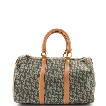 Christian Dior Vintage Trotter Boston Bag Diorissimo Canvas Medium