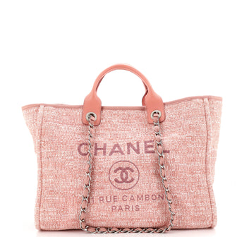 Chanel Deauville Tote Raffia with Glitter Detail Medium