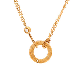 Cartier 2 Diamonds Love Pendant Necklace 18K Yellow Gold and Diamonds